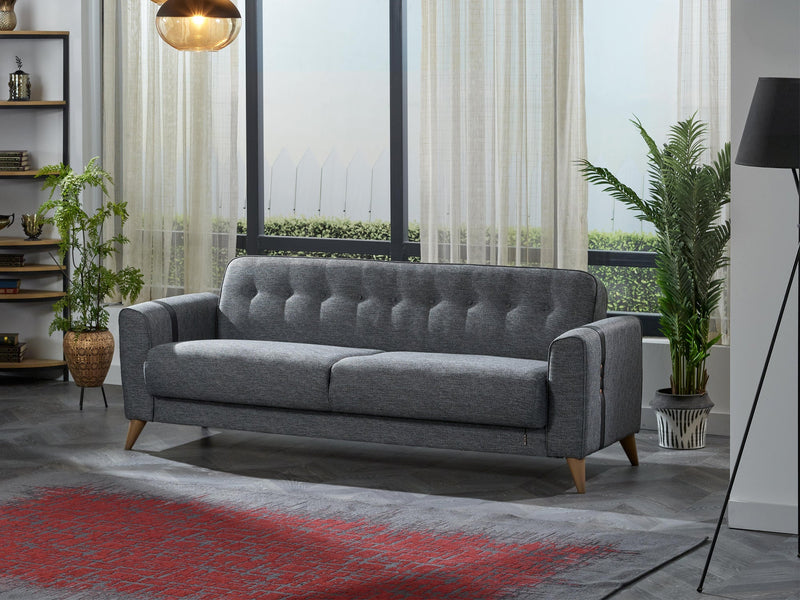 Akron 88" Wide Tufted Convertible Sofa