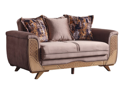 Alyans 64" Wide Flared Arm Convertible Loveseat