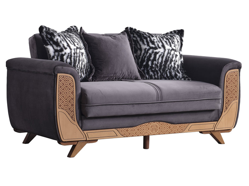 Alyans 64" Wide Flared Arm Convertible Loveseat