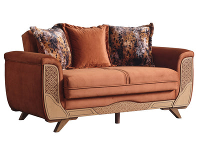 Alyans 64" Wide Flared Arm Convertible Loveseat