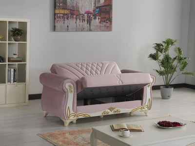 Asos 61" Wide Rolled Arm Convertible Loveseat