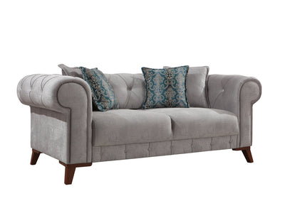 Bernardo 78" Wide Rolled Arm Tufted Loveseat