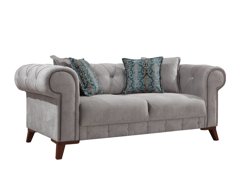 Bernardo 78" Wide Rolled Arm Tufted Loveseat