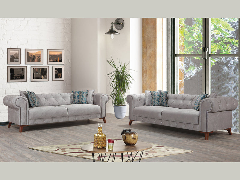 Bernardo 94" Wide Rolled Arm Tufted Sofa