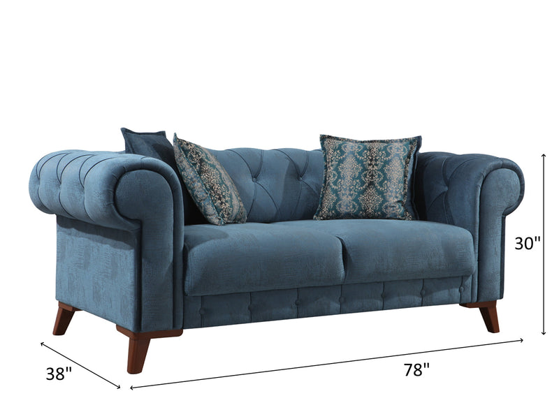 Bernardo 78" Wide Rolled Arm Tufted Loveseat