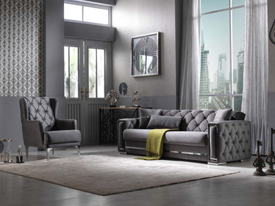 Bolivya 92.1" Wide Tufted Convertible Sofa