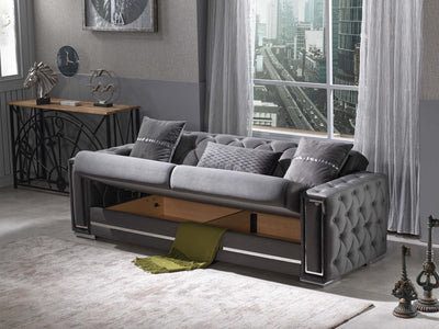 Bolivya 92.1" Wide Tufted Convertible Sofa