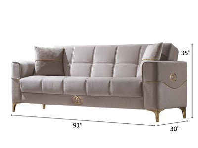 Clara 91" Wide Square Arm Convertible Sofa