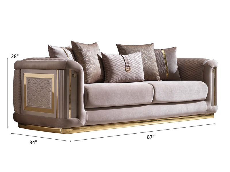 Elegance 87" Wide Square Arm Sofa