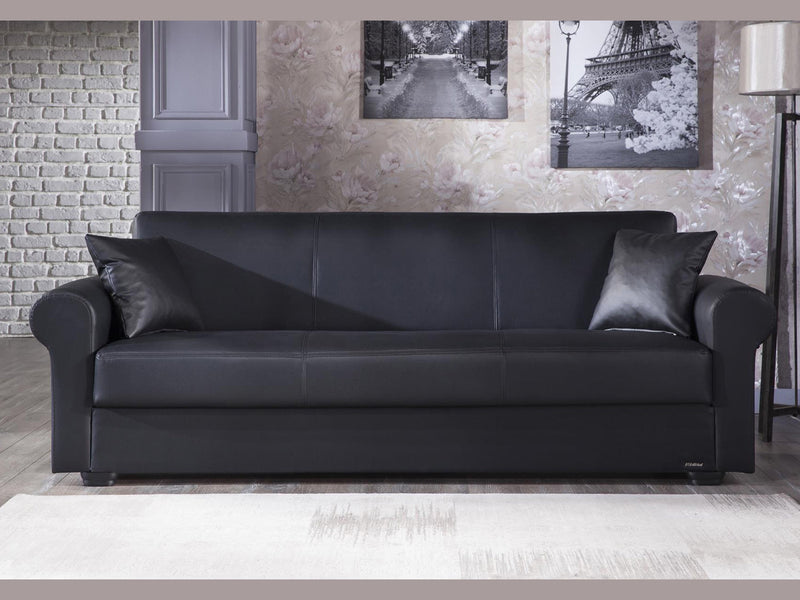 Floris 92.1" Wide Faux Leather Convertible Sofa