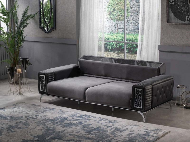 Gucci 90.6" Wide Tufted Extendable Sofa