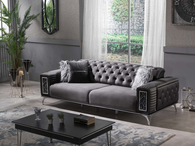 Gucci 90.6" Wide Tufted Extendable Sofa