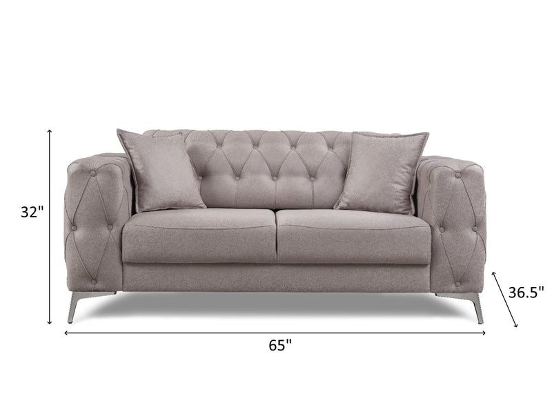 Joza 65" Wide Tufted Extendable Loveseat