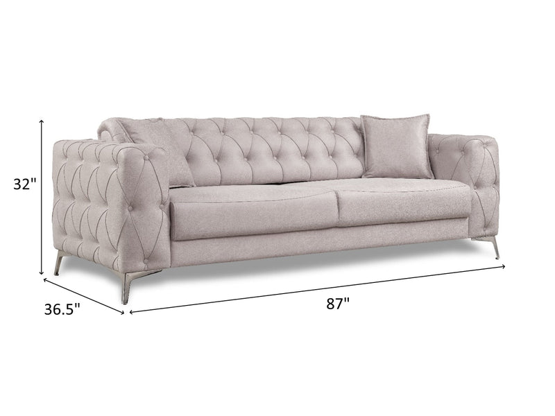 Joza 87" Wide Tufted Extendable Sofa