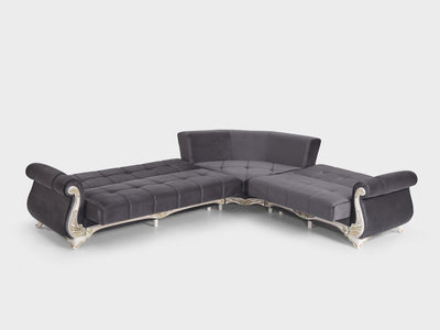 Karizma 131" Wide Rolled Arm Convertible Sectional