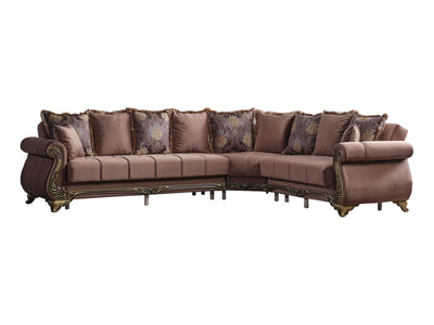 Karizma 131" Wide Rolled Arm Convertible Sectional