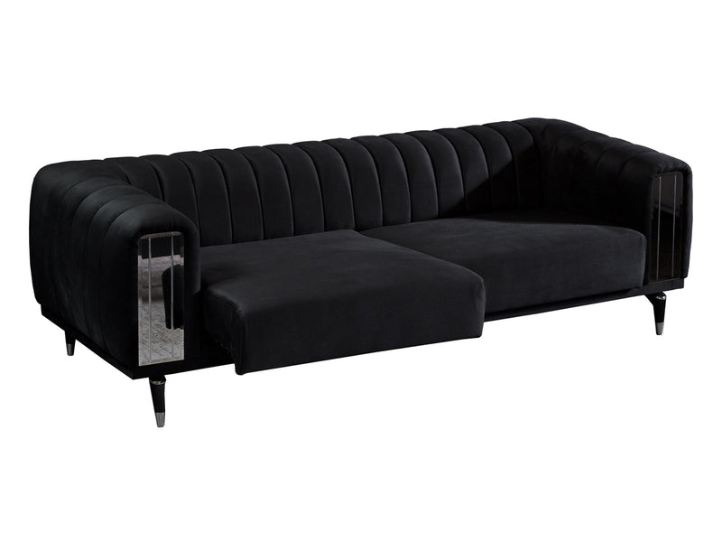 Keops 94" Wide Tuxedo Arm Extendable Sofa