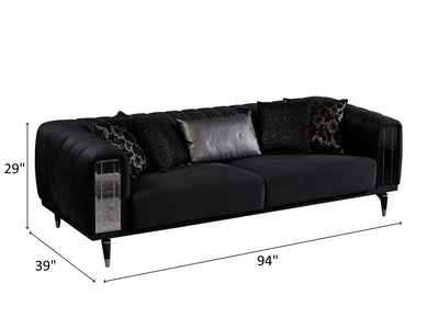 Keops 94" Wide Tuxedo Arm Extendable Sofa