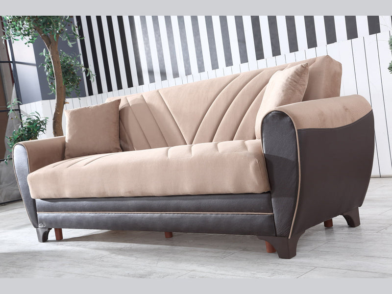 Leydi 86" Wide Round Arm Convertible Sofa