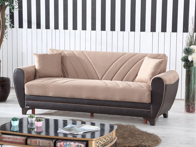 Leydi 86" Wide Round Arm Convertible Sofa