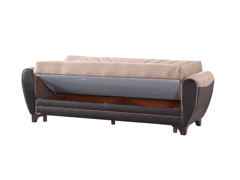 Leydi 86" Wide Round Arm Convertible Sofa