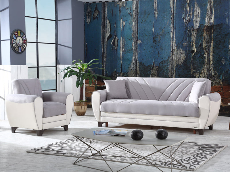 Leydi 86" Wide Round Arm Convertible Sofa