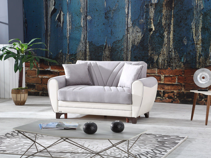 Leydi 66" Wide Round Arm Convertible Loveseat