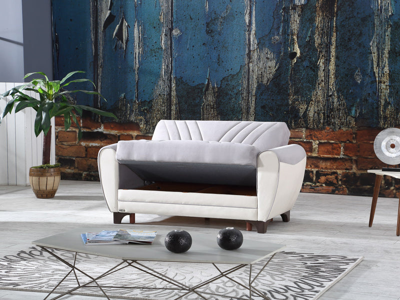 Leydi 66" Wide Round Arm Convertible Loveseat