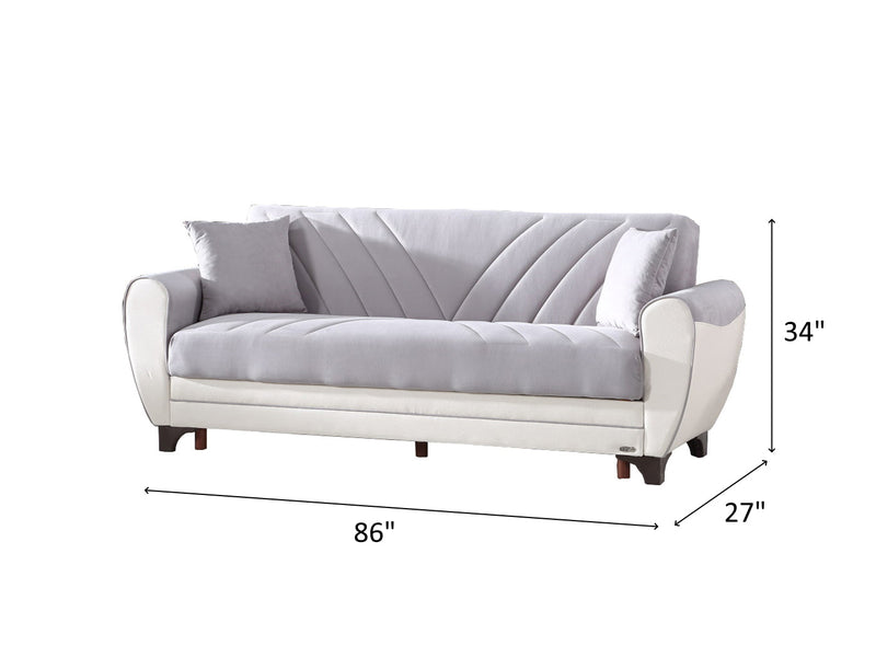 Leydi 86" Wide Round Arm Convertible Sofa