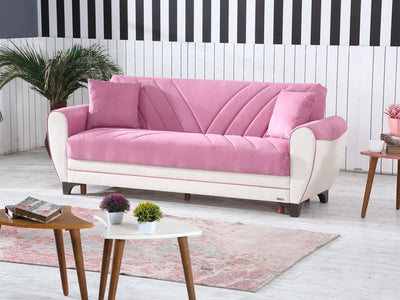 Leydi 86" Wide Round Arm Convertible Sofa