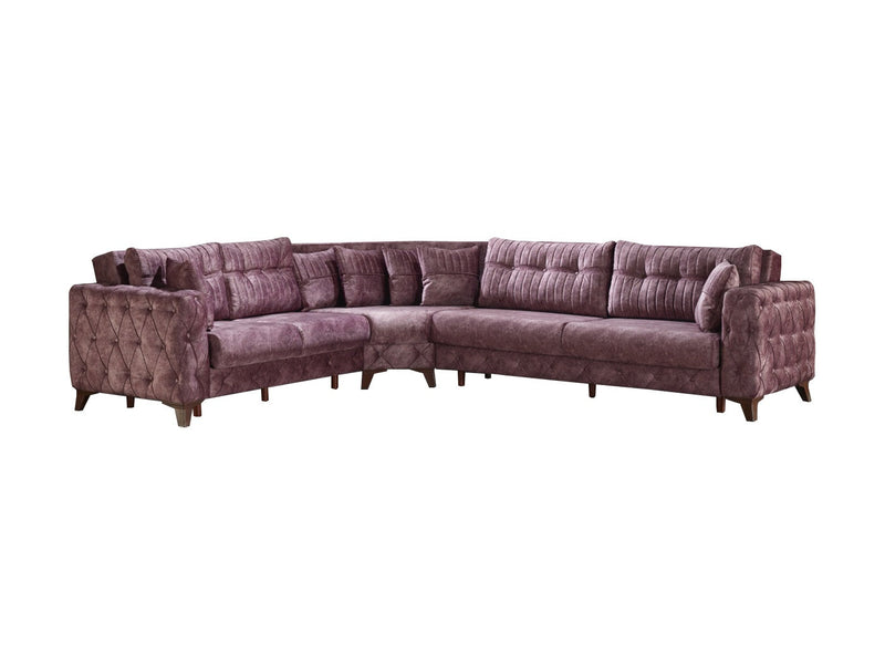 Lizbon 118" Wide Square Arm Convertible Sectional