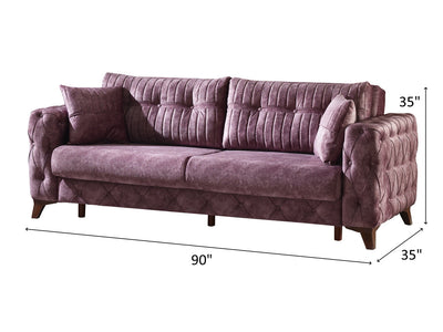 Lizbon 90" Wide Square Arm Convertible Sofa