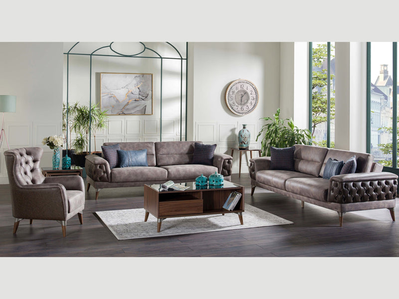 Loren 95" Wide Tufted Arm Convertible Sofa