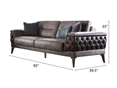 Loren 95" Wide Tufted Arm Convertible Sofa