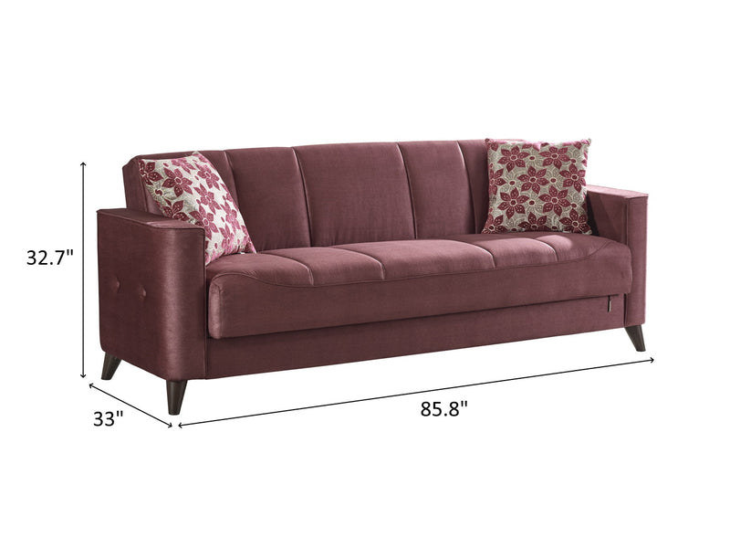 Midas 85.8" Wide Square Arm Convertible Sofa