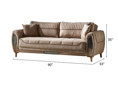 Milas 90" Wide Convertible Sofa