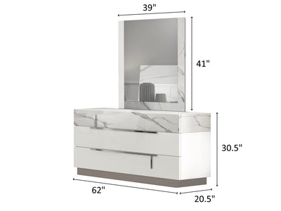 Sunset 62" Wide 3 Drawer Dresser With Mirror