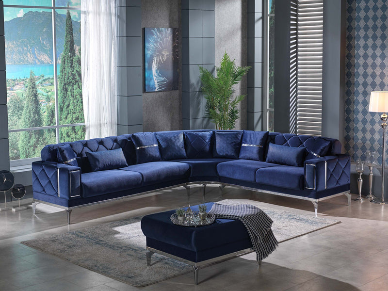 Venus 124" Wide Tufted Convertible Sectional