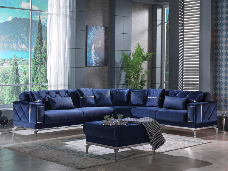 Venus 124" Wide Tufted Convertible Sectional