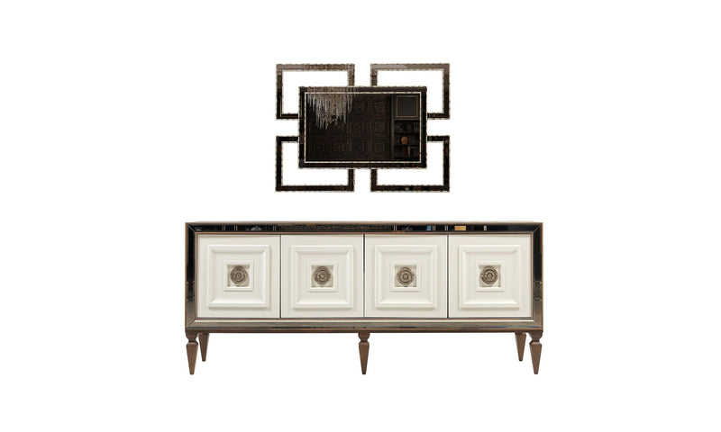 Carmen 82" Wide 4 Door Buffet with Mirror