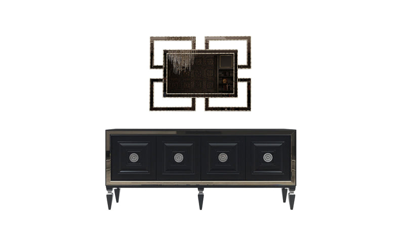 Carmen 82" Wide 4 Door Buffet with Mirror