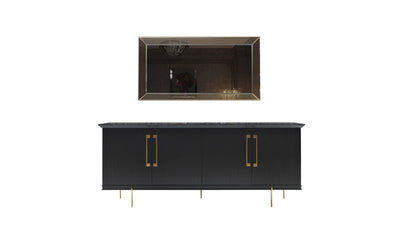 Sidney 82" Wide 4 Door Buffet with Mirror